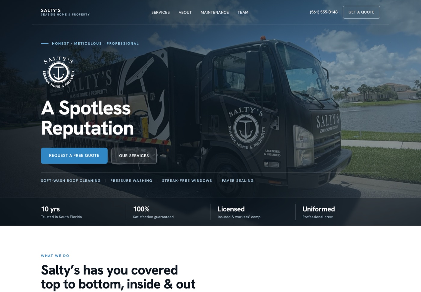 Salty's Seaside Home & Property website